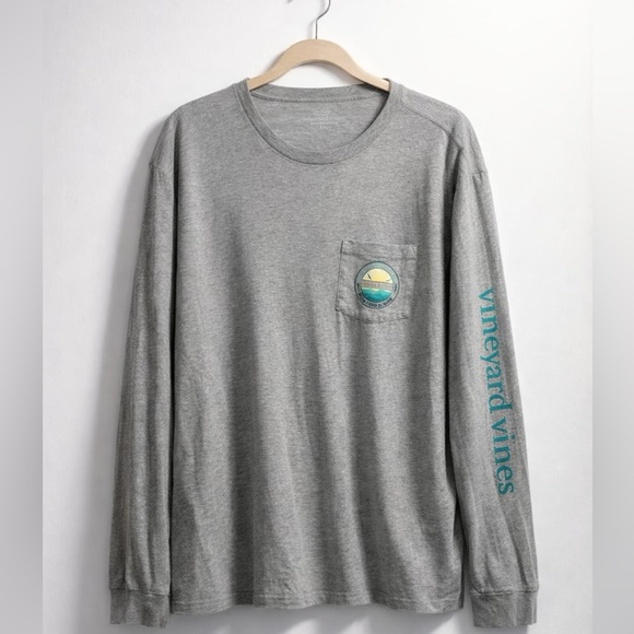 Vineyard Vines Heather Gray Long Sleeve Tee - Picture 2 of 4